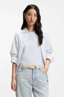 Gürtel aus italienischem Leder mit goldfarbener Schließe