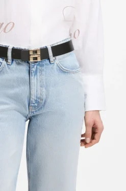 Gürtel aus italienischem Leder mit metallenen Logo-Lettern