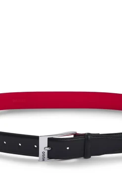 Gürtel aus Lackleder mit roter Innenseite
