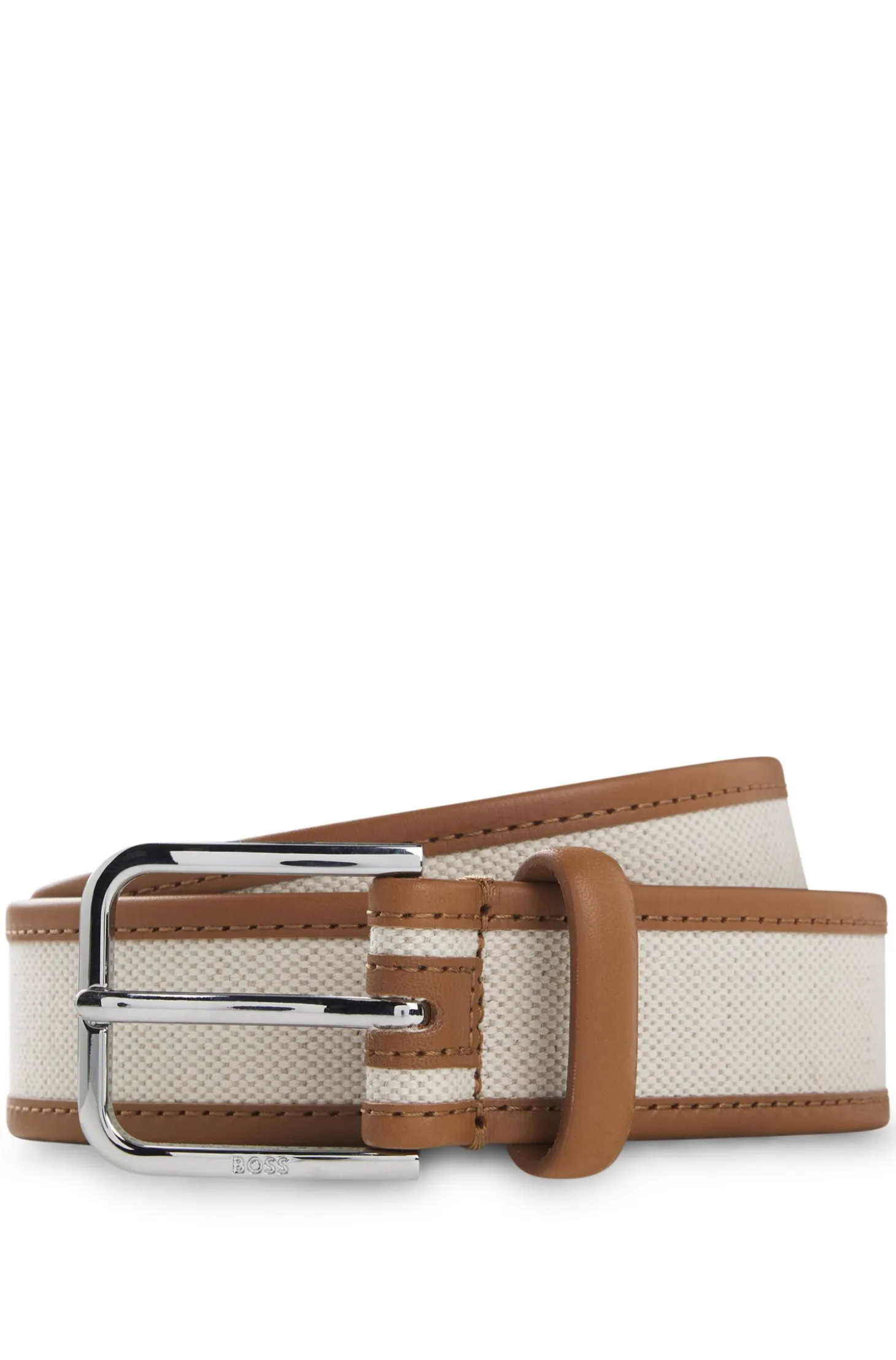 Gürtel aus Leder und Canvas mit Dornschließe