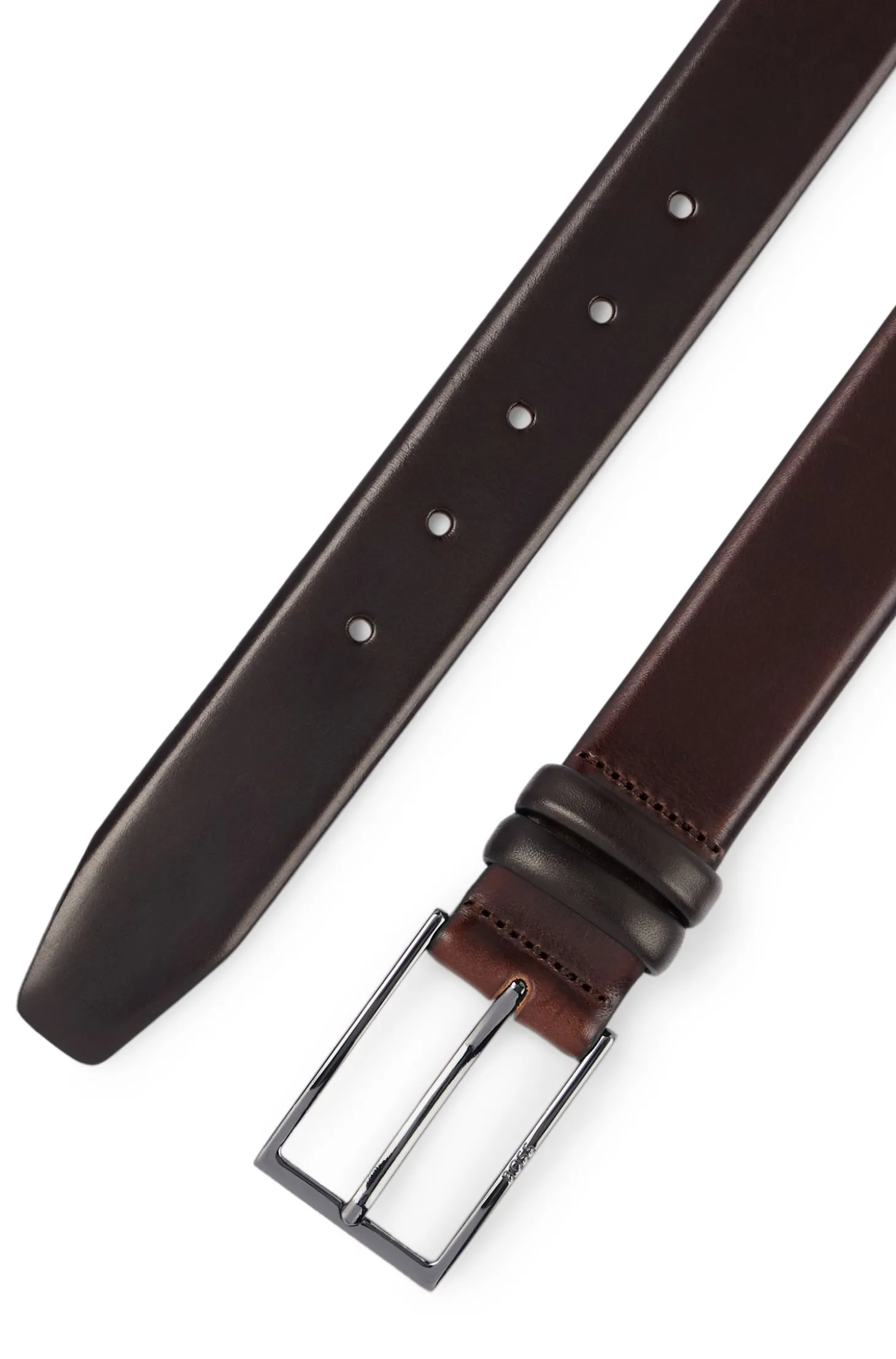 Gürtel aus pflanzlich gegerbtem Leder mit Metall-Details
