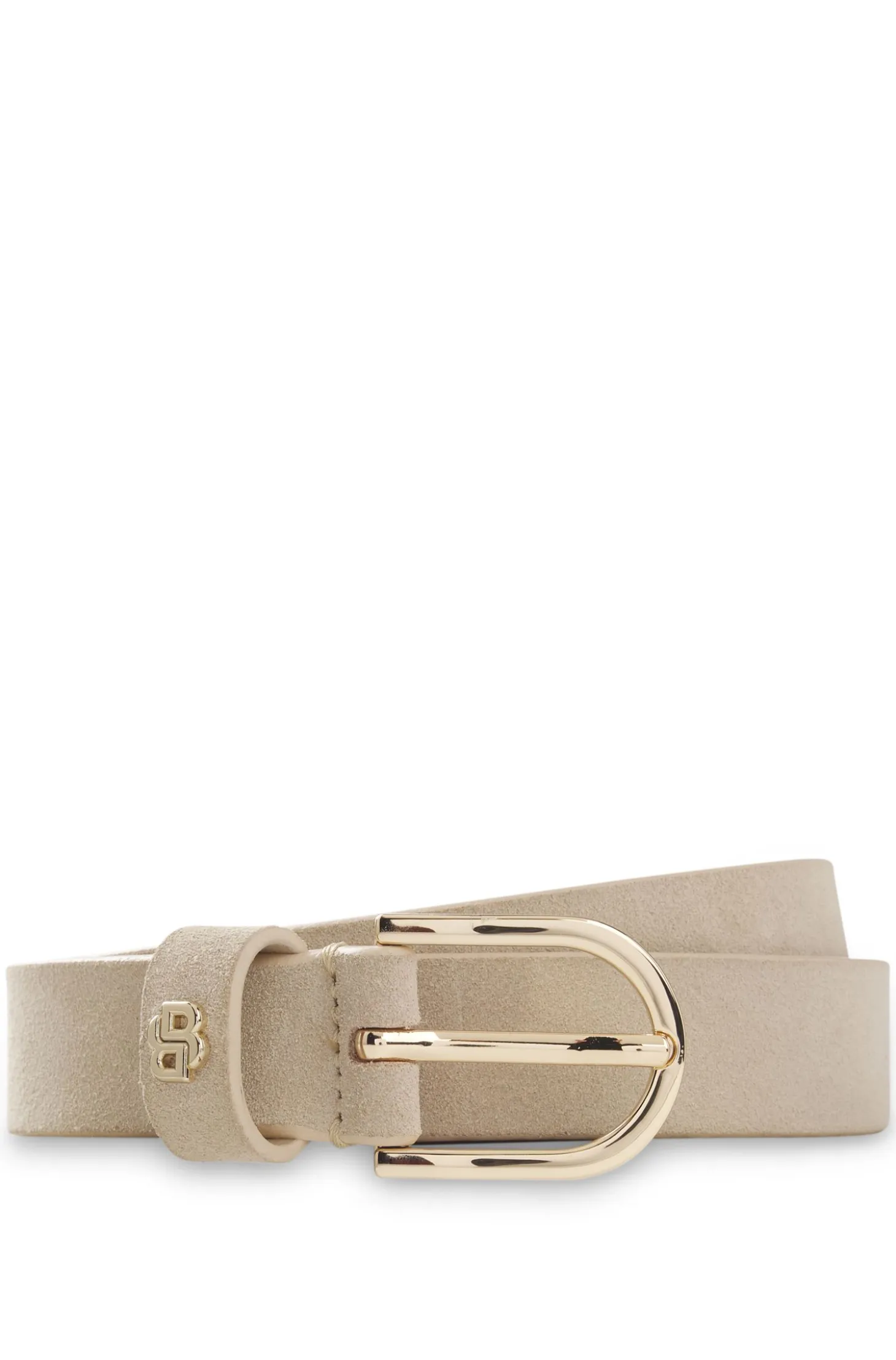 Gürtel aus Veloursleder mit goldfarbenem Double-B-Monogramm