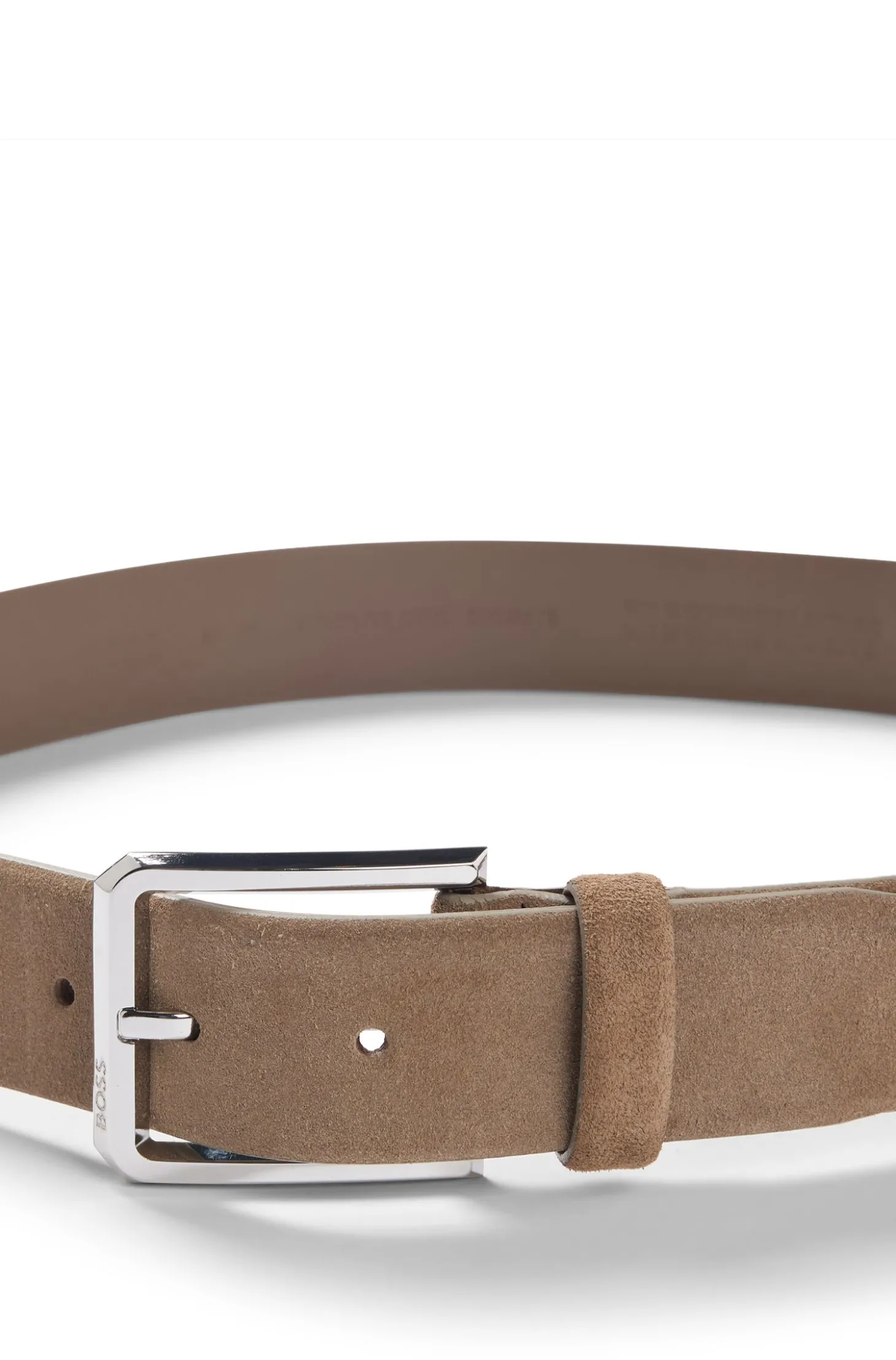 Gürtel aus Veloursleder mit Schließe in Silber-Optik
