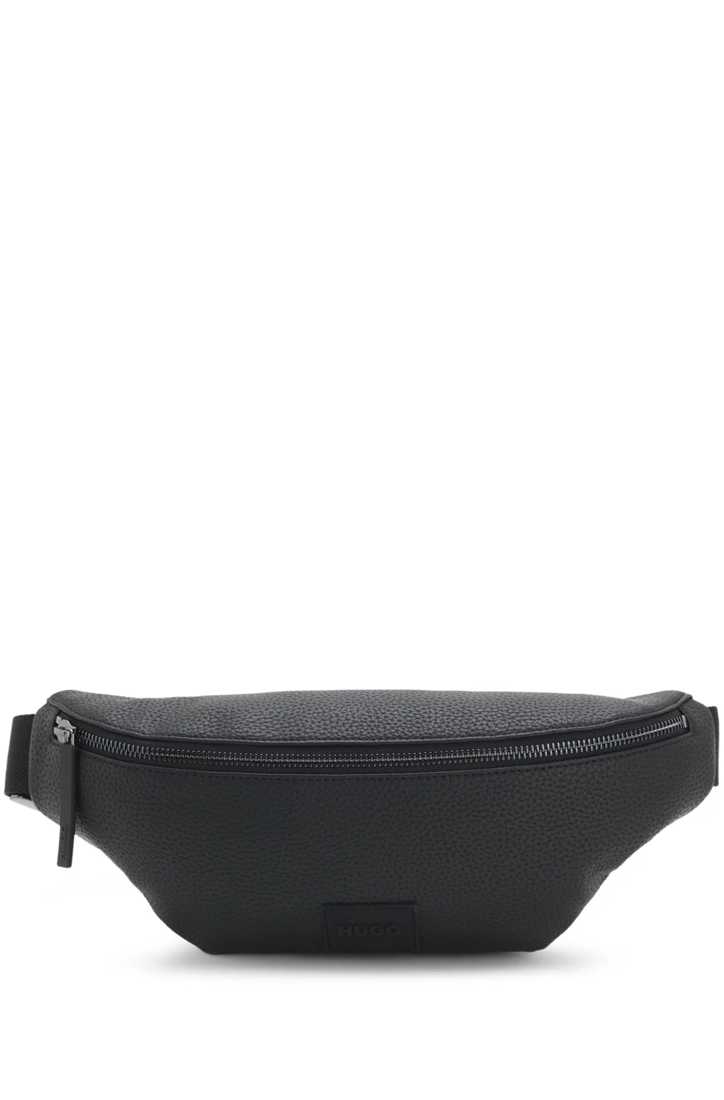 Gürteltasche aus genarbtem Material mit Logo-Patch