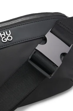 Gürteltasche aus Twill mit Stack-Logo aus Metall