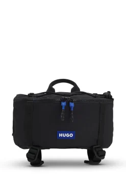 Gürteltasche mit blauem Logo-Label