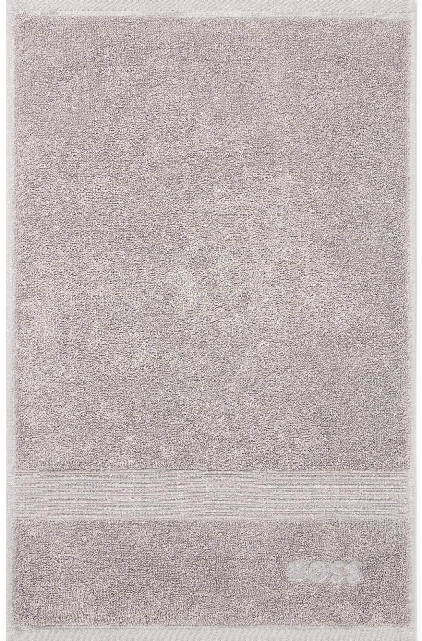 Gästehandtuch aus Baumwolle in Silber mit Logo-Stickerei