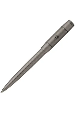 Gunmetalfarbener Kugelschreiber mit Rautenmuster und Double-B-Detail