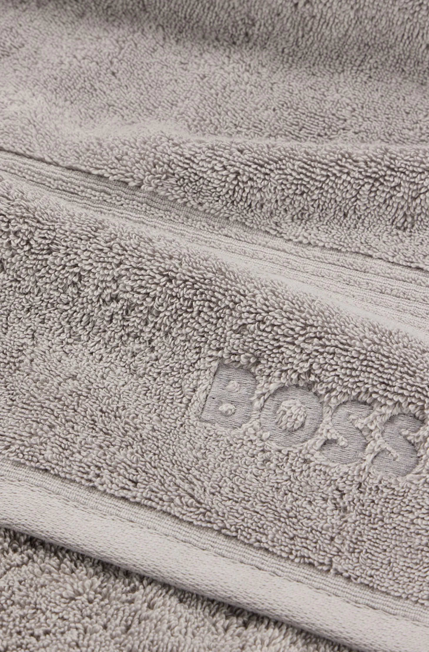 Handtuch aus Baumwolle in Silber mit Logo-Stickerei