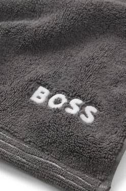 Handtuch aus Baumwolle mit Kontrast-Logo-Stickerei