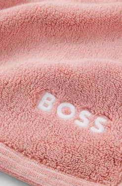 Handtuch aus Baumwolle mit Kontrast-Logo-Stickerei