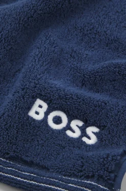 Handtuch aus Baumwolle mit Kontrast-Logo-Stickerei