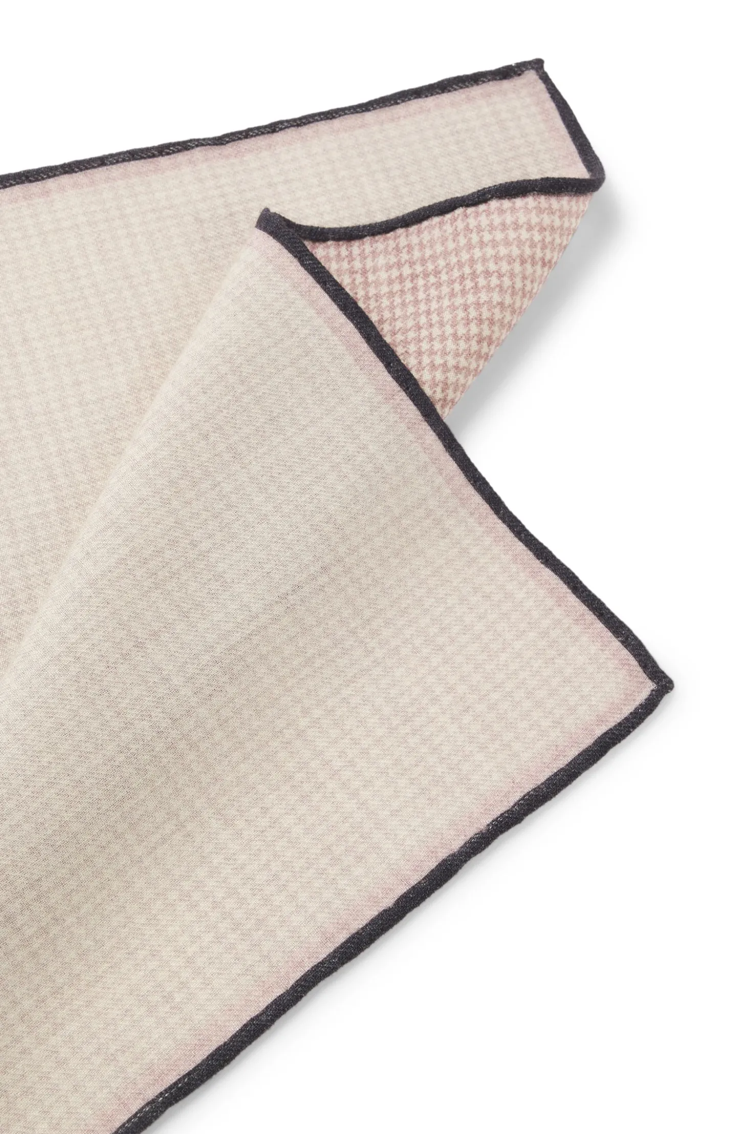 Handveredeltes Einstecktuch aus Wolle mit Double-Print
