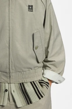 Harrington-Jacke mit Hahnentritt-Muster