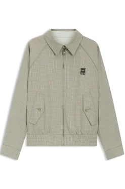 Harrington-Jacke mit Hahnentritt-Muster