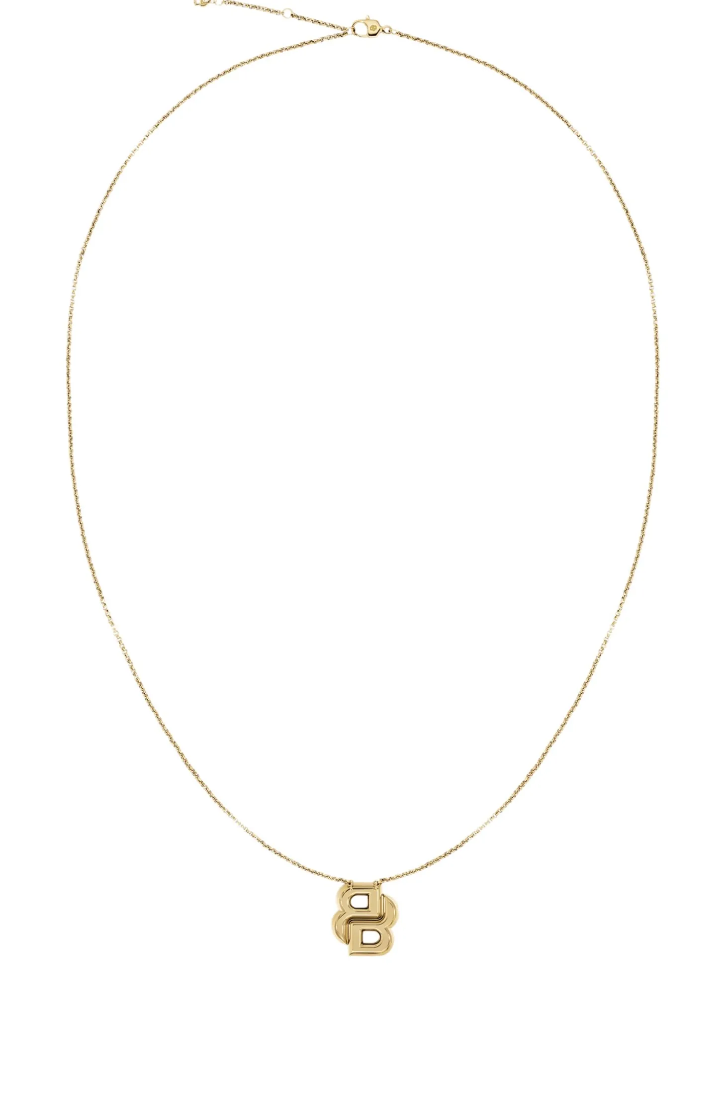 Hellgelbgoldfarbene Halskette mit Double-B-Monogramm