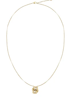 Hellgelbgoldfarbene Halskette mit Double-B-Monogramm