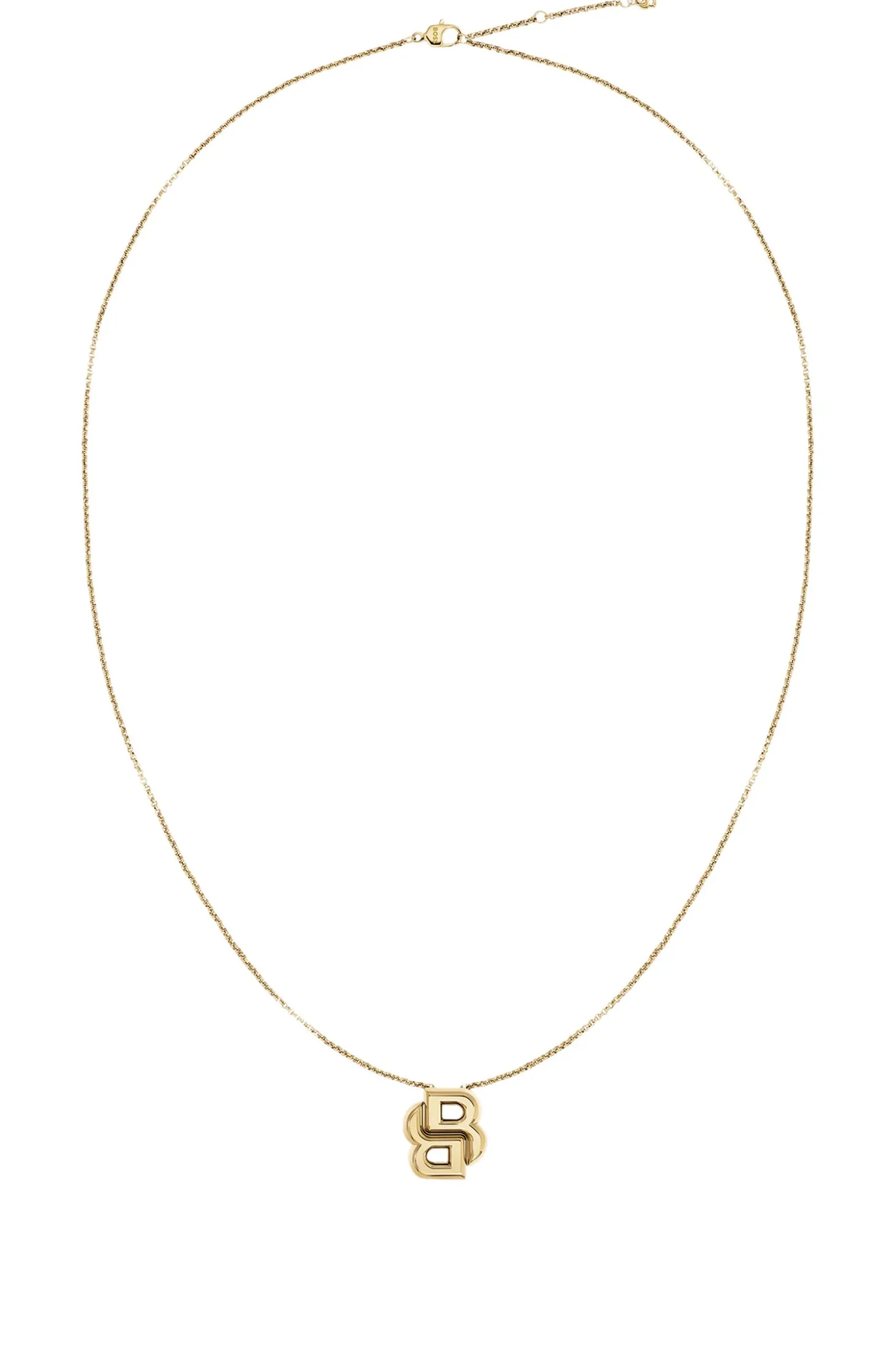 Hellgelbgoldfarbene Halskette mit Double-B-Monogramm
