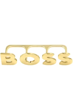 Hellgoldfarbener Knöchelring mit Logo-Buchstaben
