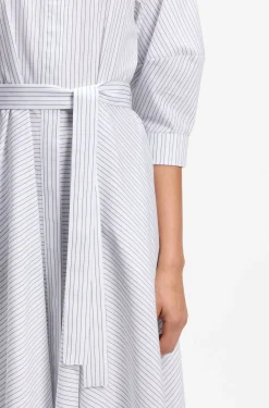 Hemdblusenkleid aus Baumwoll-Popeline mit Streifen-Muster