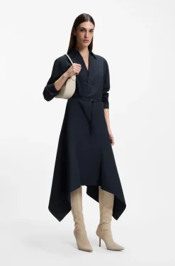 Hemdblusenkleid aus Baumwoll-Popeline mit Gürtel