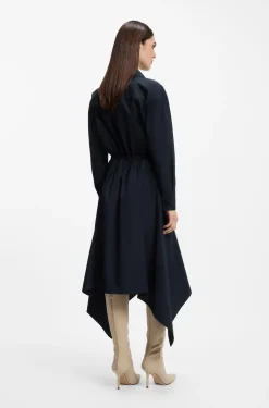 Hemdblusenkleid aus Baumwoll-Popeline mit Gürtel