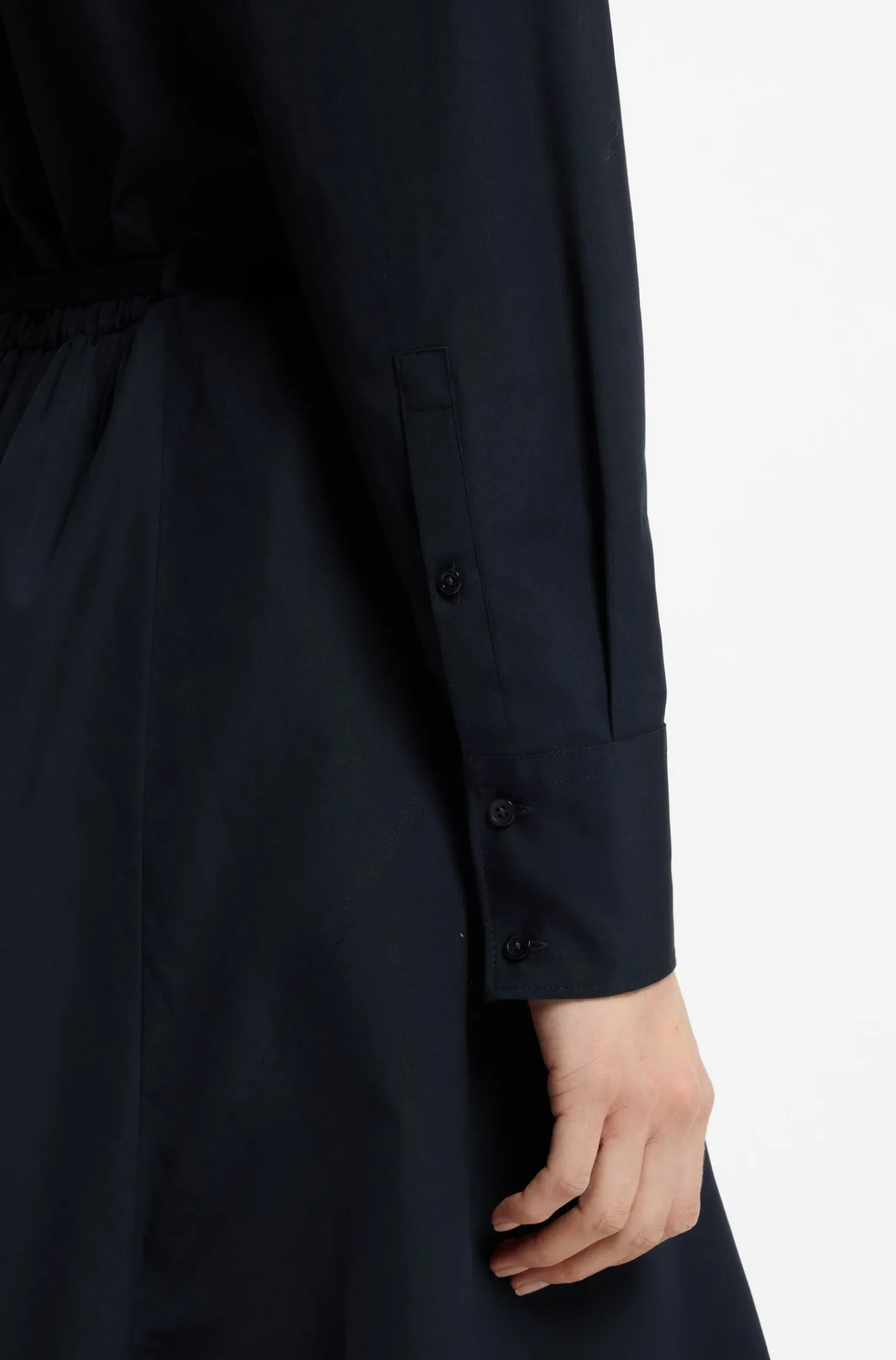 Hemdblusenkleid aus Baumwoll-Popeline mit Gürtel