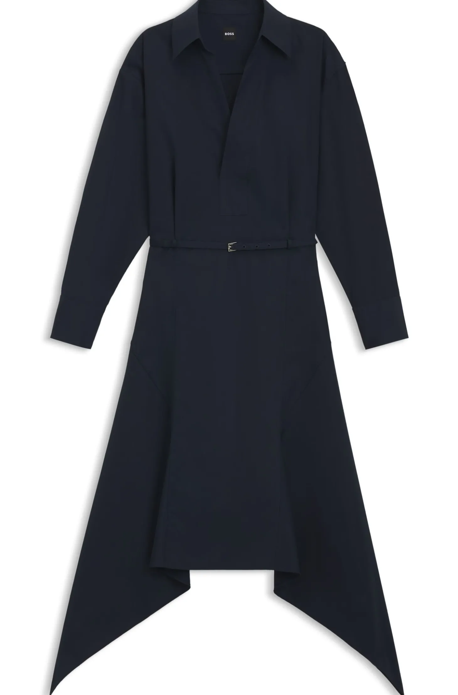 Hemdblusenkleid aus Baumwoll-Popeline mit Gürtel