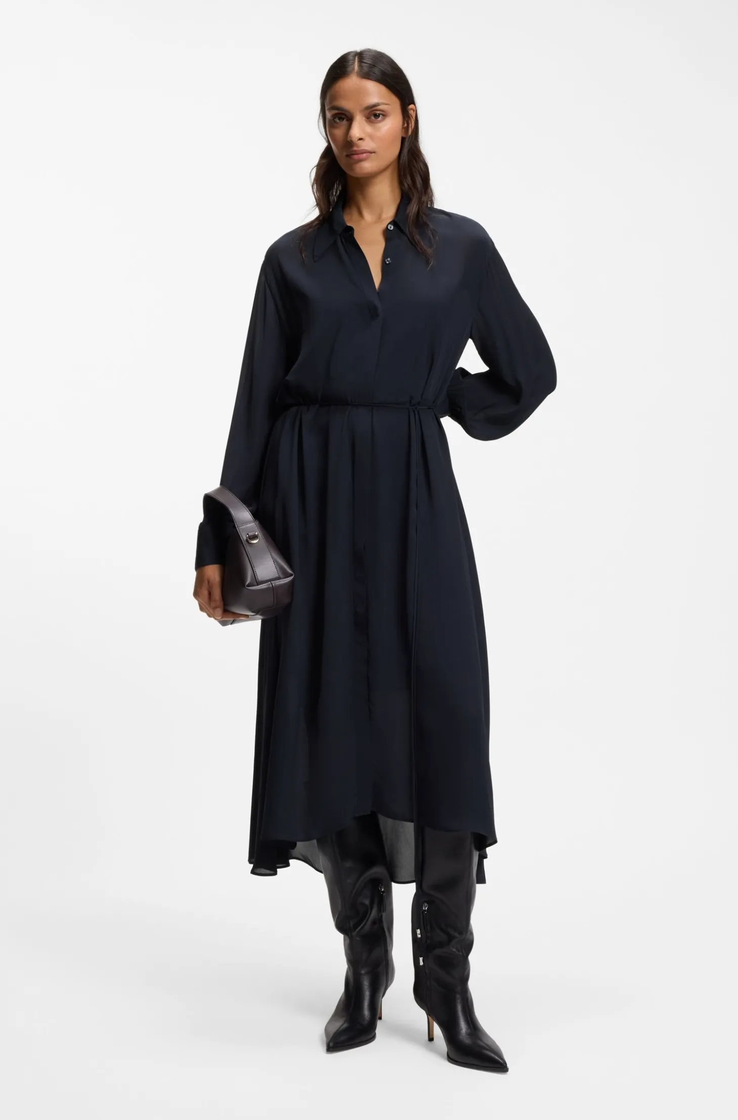 Hemdblusenkleid aus Crêpe de Chine