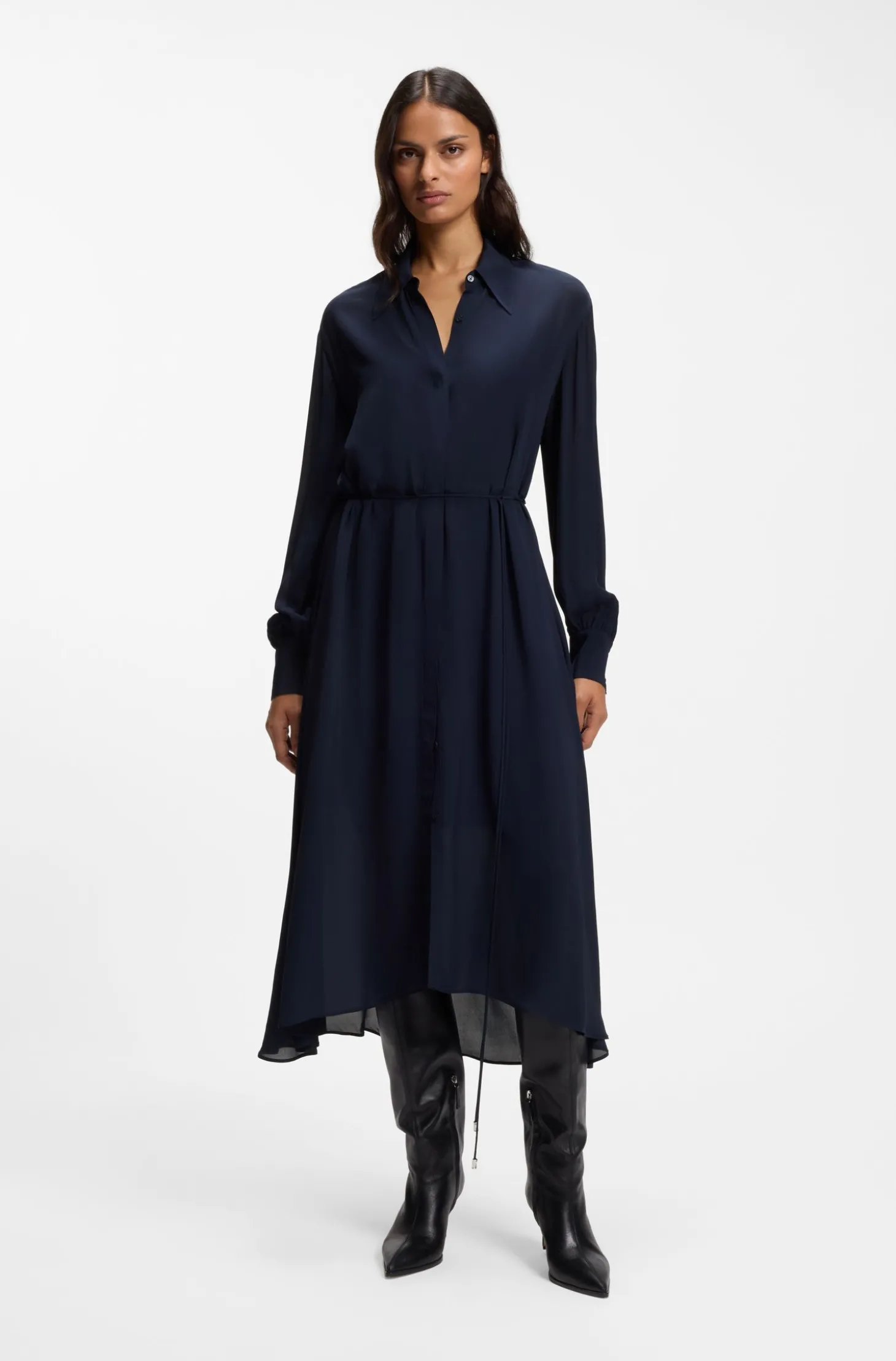 Hemdblusenkleid aus Crêpe de Chine