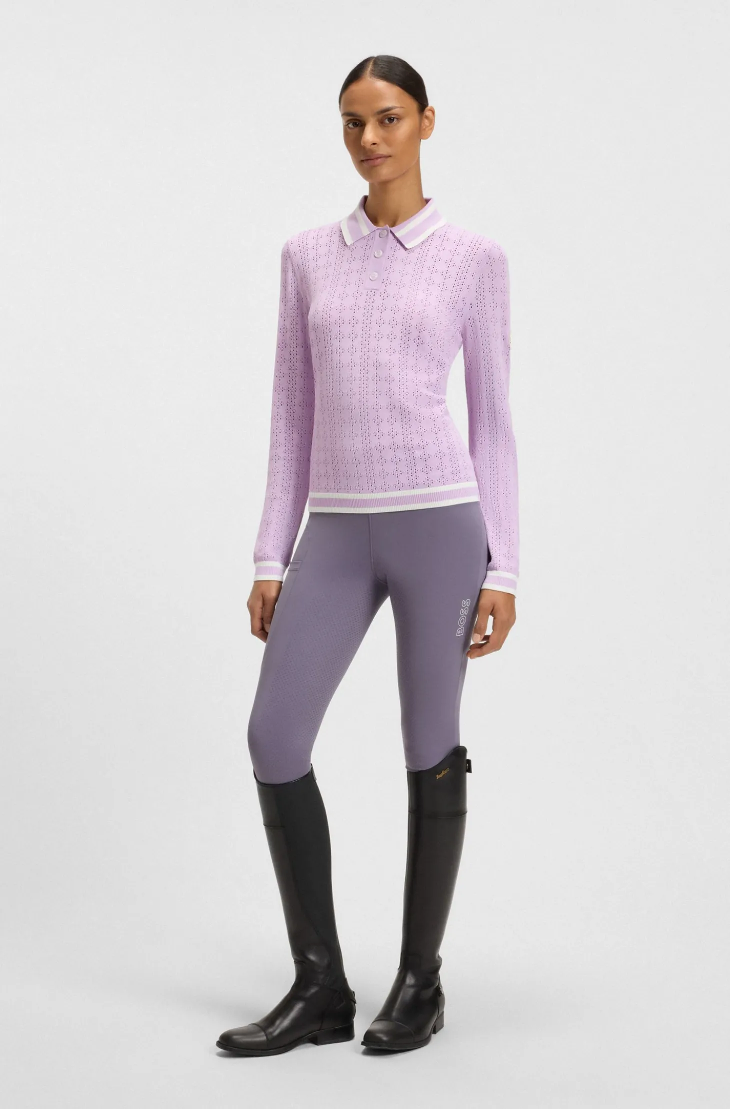 High-Waist Reitsport-Leggings aus Power-Stretch-Gewebe