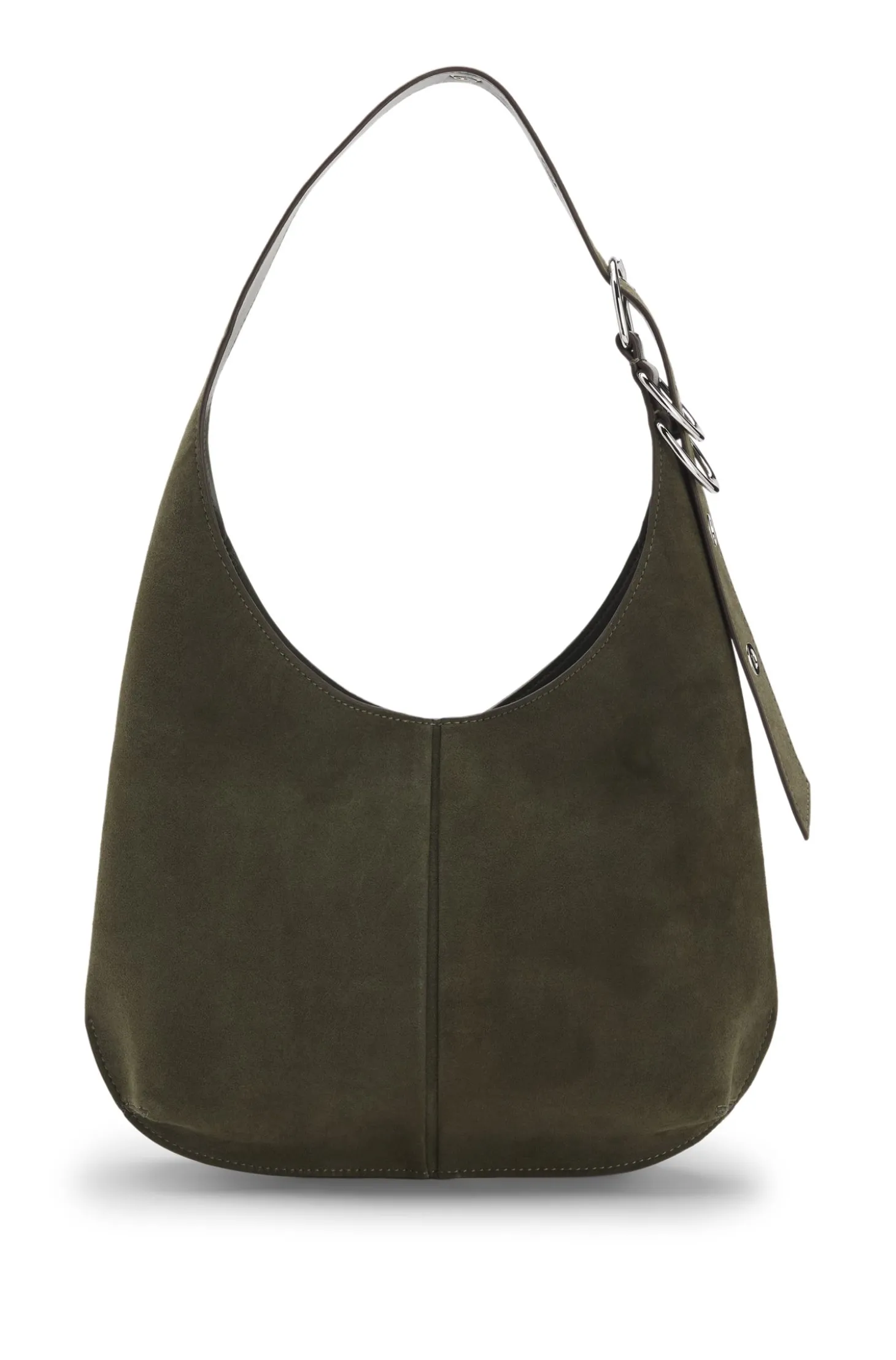 Hobo Bag aus Kunst-Veloursleder mit Metalldetails