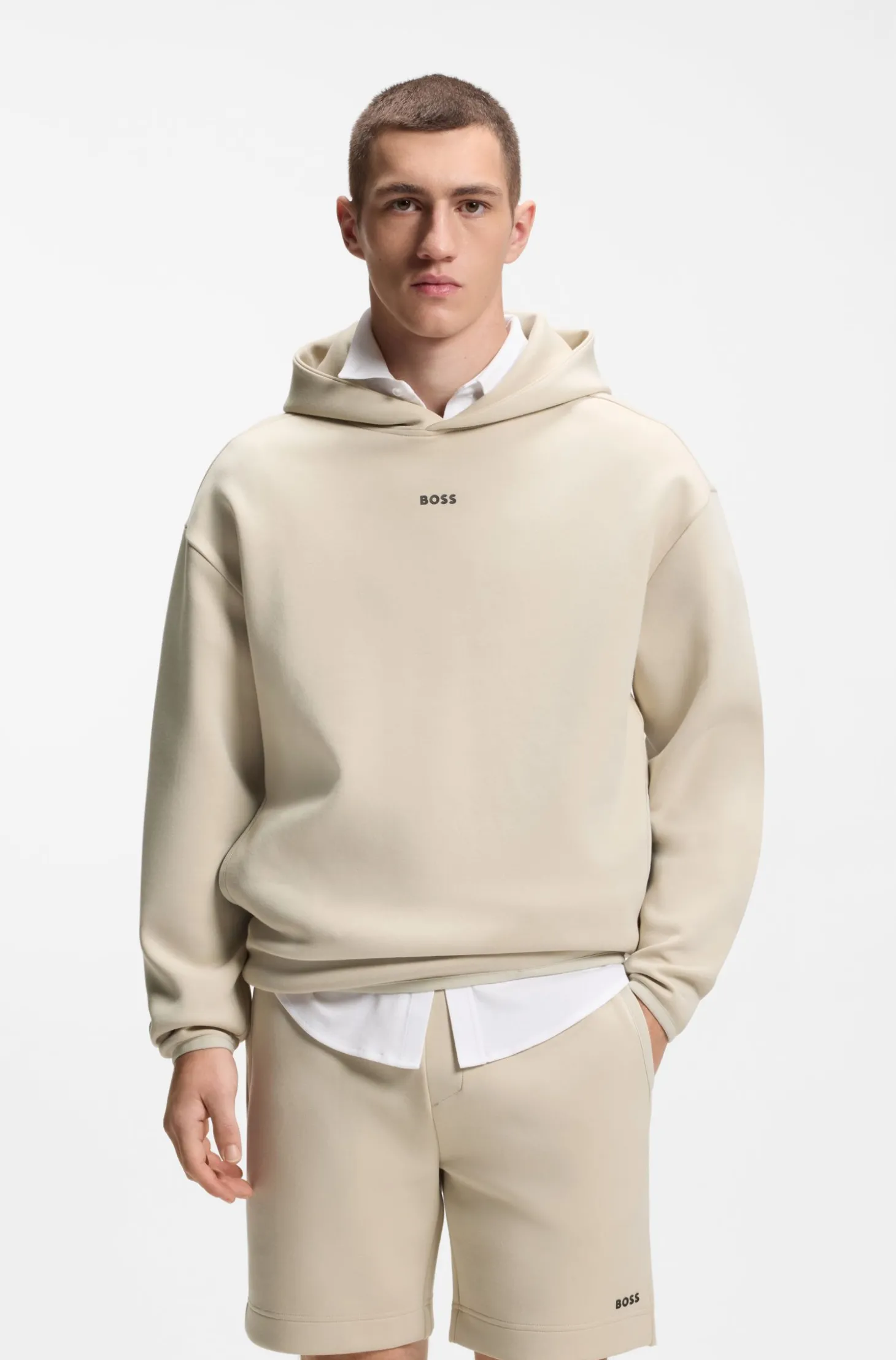 Hoodie aus Baumwoll-Mix mit reflektierender Grafik