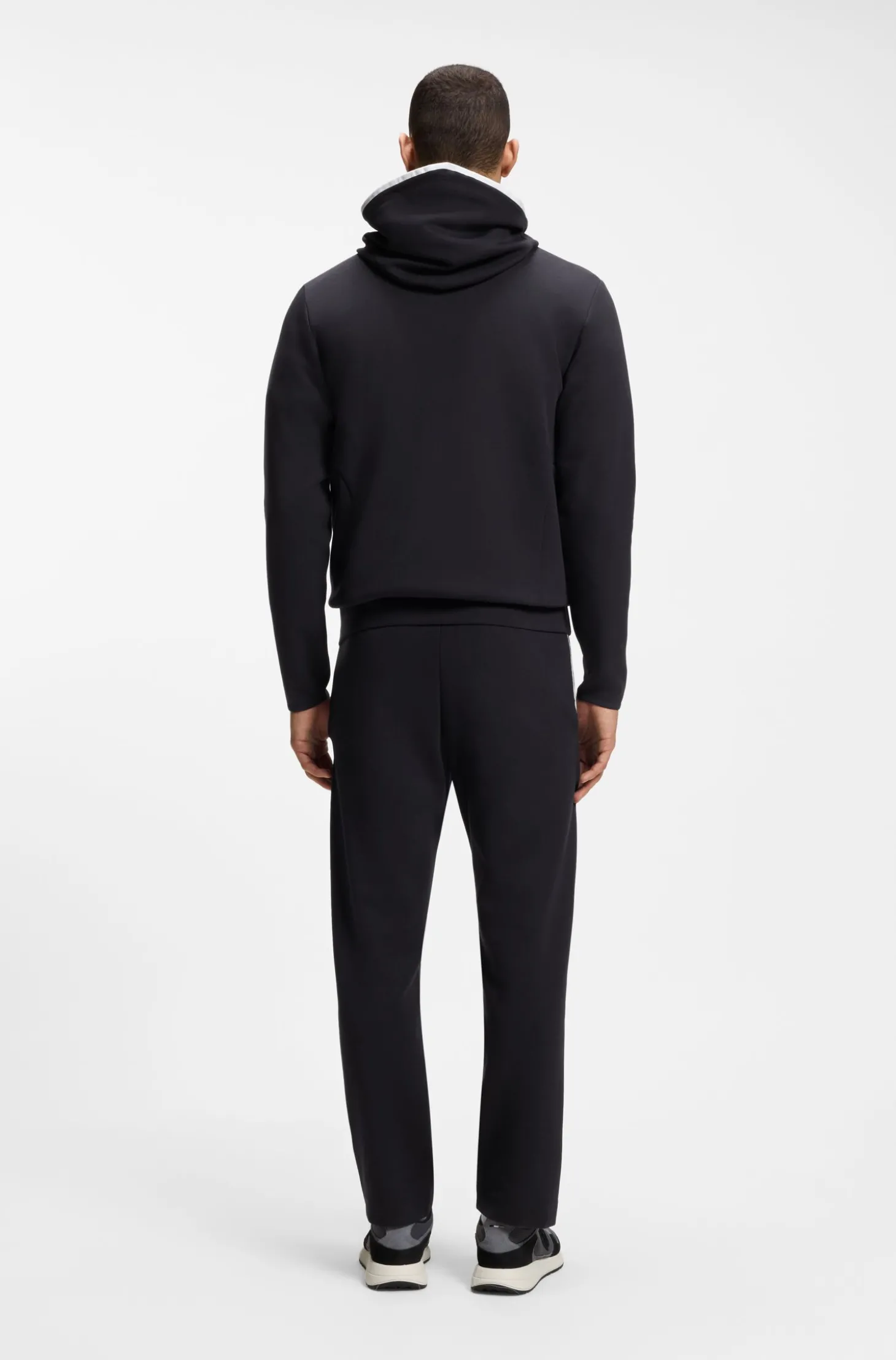 Hoodie aus Baumwoll-Mix mit Reißverschluss und Kontrast-Details