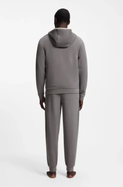 Hoodie aus Baumwoll-Mix mit Reißverschluss und Kontrast-Einfassung