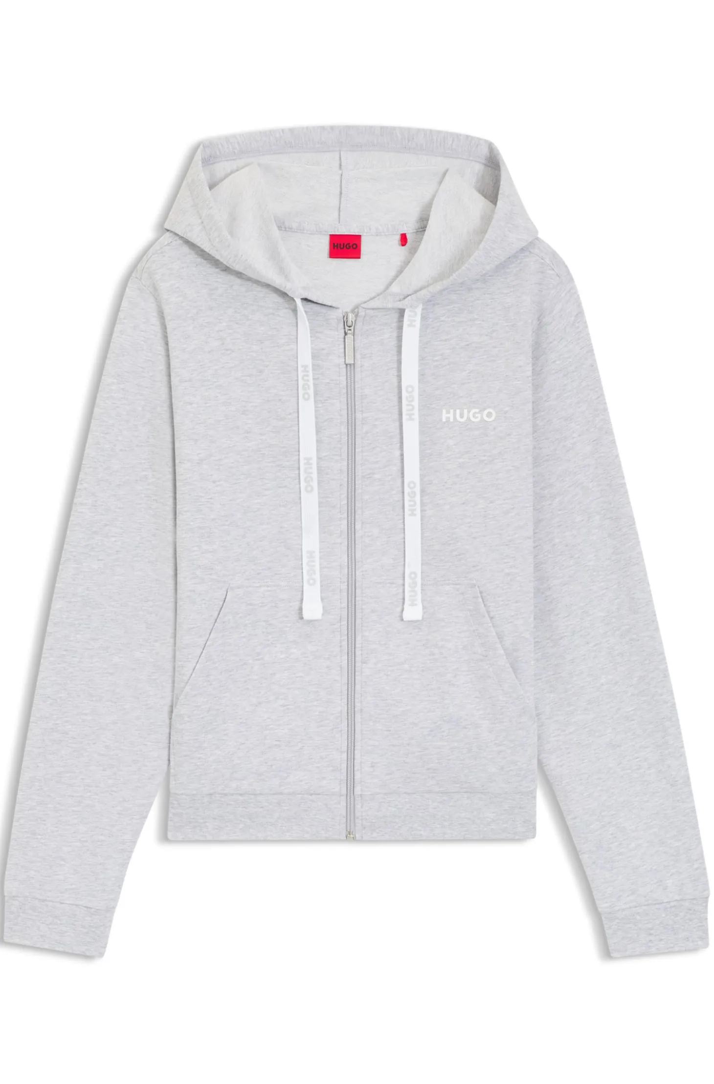 Hoodie aus Baumwoll-Mix mit Reißverschluss und Logo-Detail