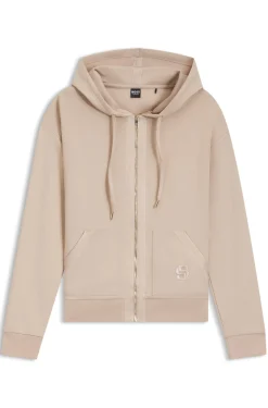 Hoodie aus Baumwoll-Mix mit Reißverschluss und Double-B-Monogramm