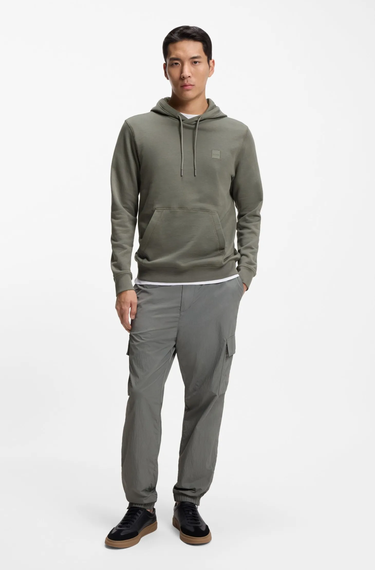 Hoodie aus Baumwoll-Terry mit Logo-Aufnäher