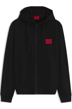 Hoodie aus Baumwoll-Terry mit Reißverschluss und Logo-Label