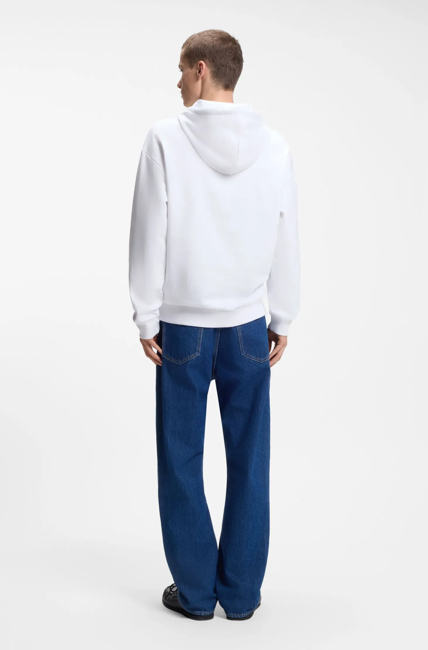 Hoodie aus Baumwoll-Terry mit rechteckigem Logo-Print