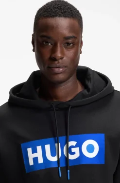 Hoodie aus Baumwoll-Terry mit rechteckigem Logo-Print