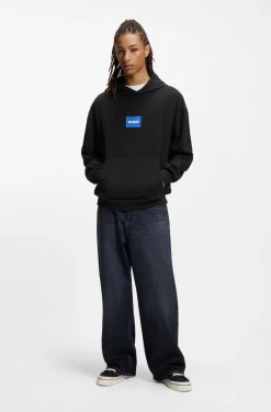 Hoodie aus Baumwoll-Terry mit blauem Logo