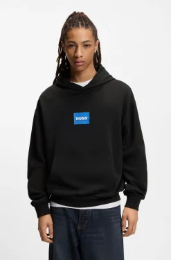 Hoodie aus Baumwoll-Terry mit blauem Logo