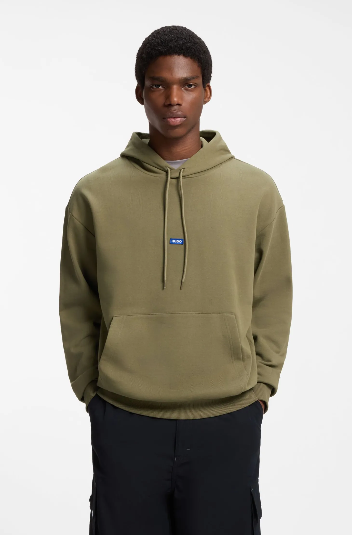 Hoodie aus Baumwoll-Terry mit Logo-Badge