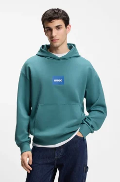 Hoodie aus Baumwoll-Terry mit blauem Logo