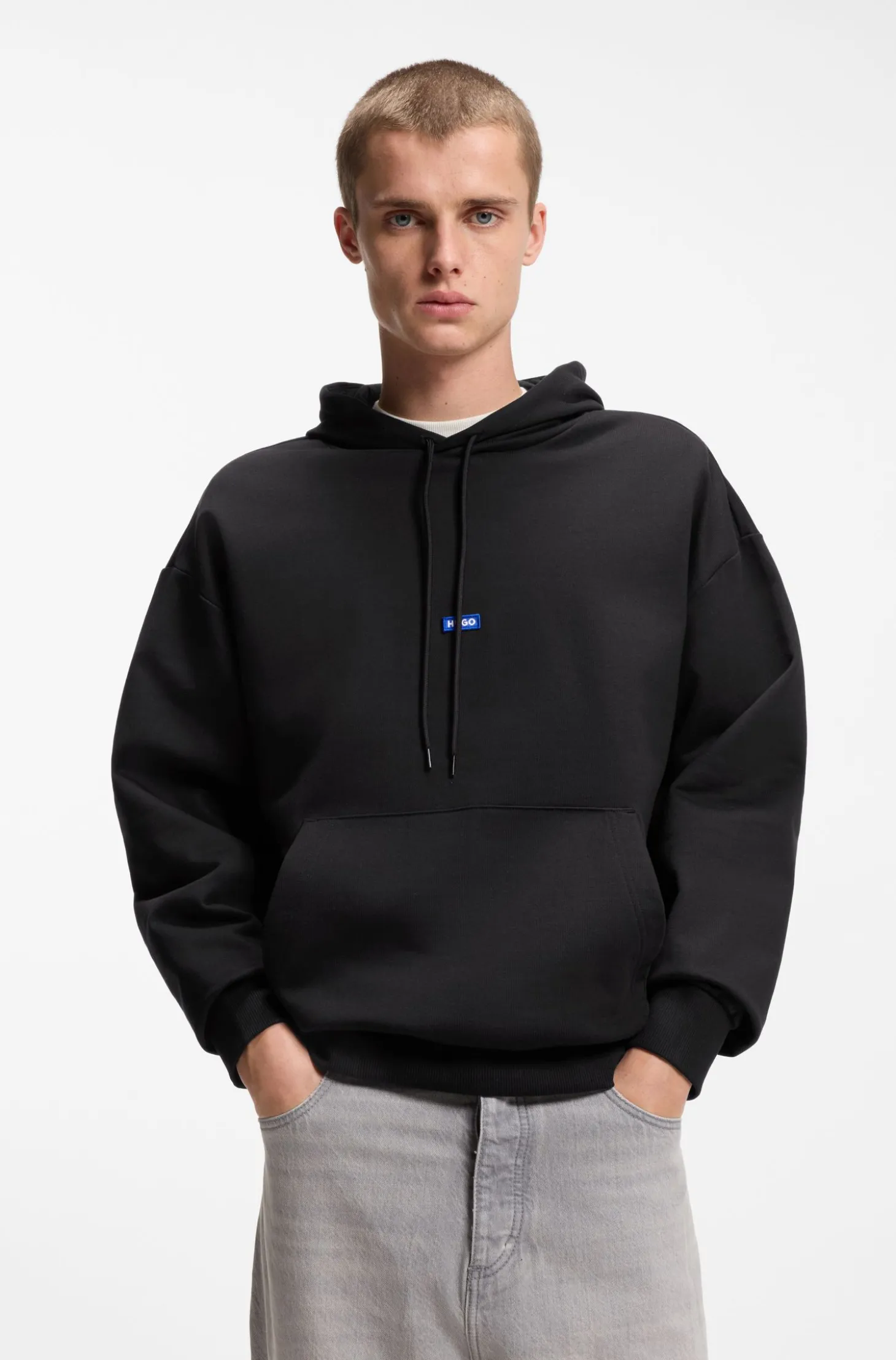 Hoodie aus Baumwoll-Terry mit Logo-Badge