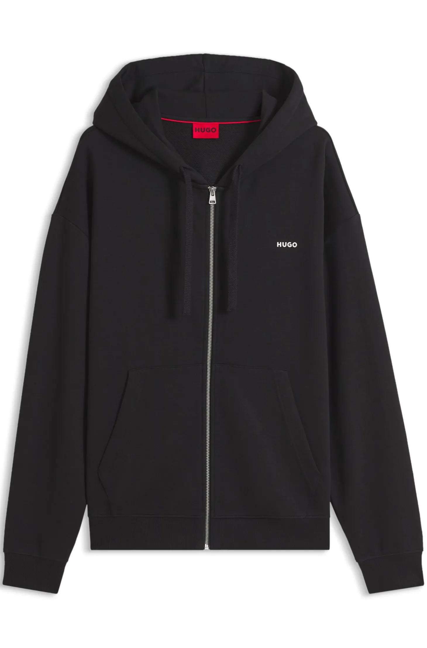 Hoodie aus Baumwoll-Terry mit Reißverschluss und Logo-Schriftzug