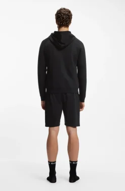 Hoodie aus Baumwoll-Terry mit kontrastfarbenem Reißverschluss