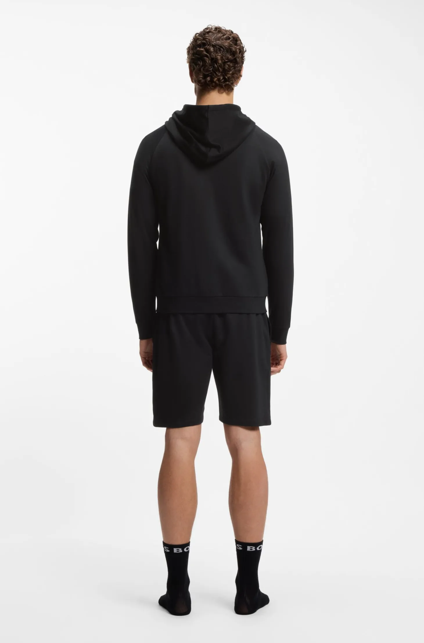 Hoodie aus Baumwoll-Terry mit kontrastfarbenem Reißverschluss