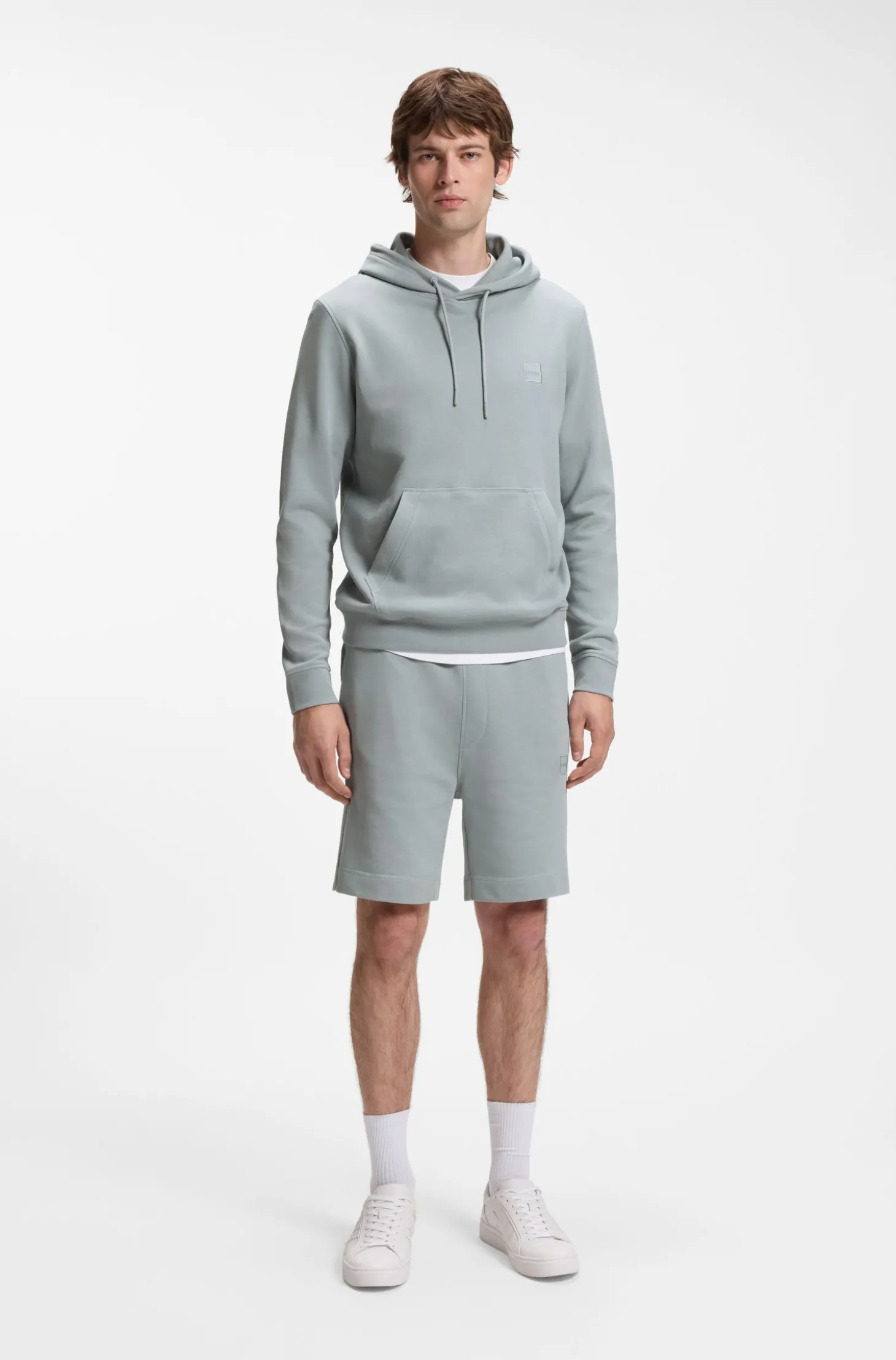 Hoodie aus Baumwoll-Terry mit Logo-Aufnäher